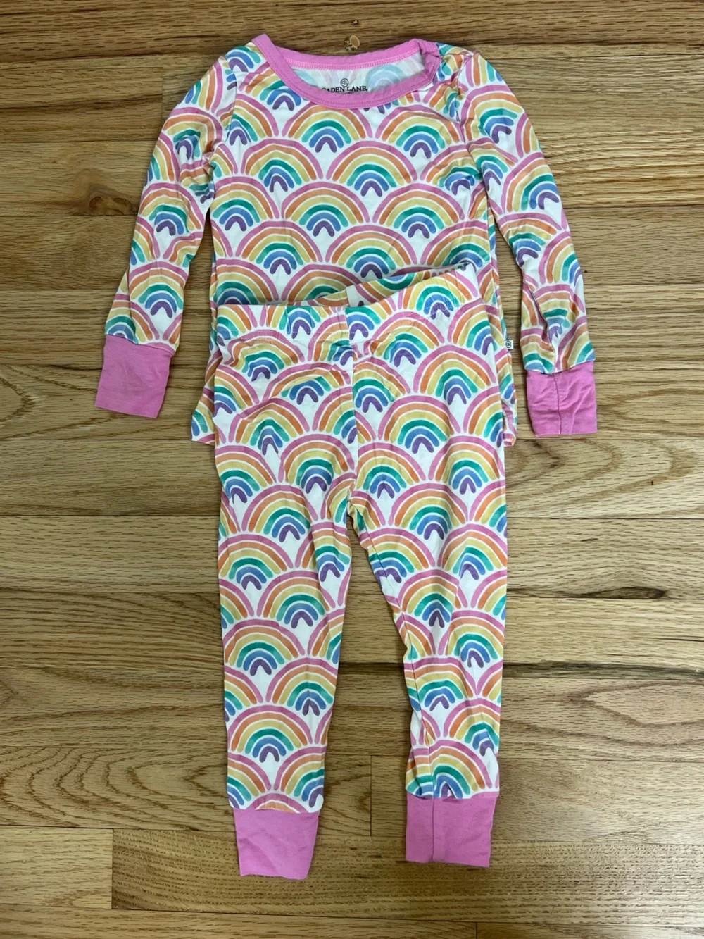 Caden Lane Baby Pajamas Set Bamboo Rainbow Print 12-18 months